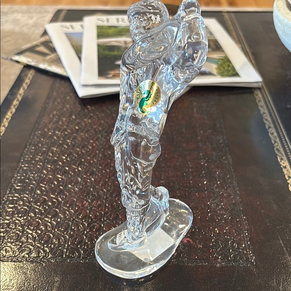 Waterford Crystal golfer Clear Glass Dynamic Motion Sculpture